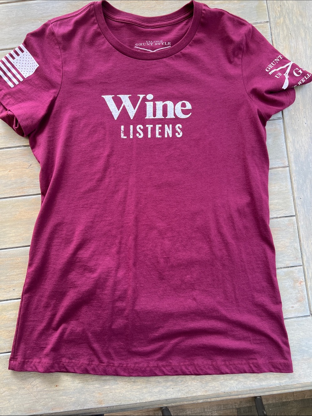 Grunt Style Maroon and White Patriotic Graphic Tee - Picture 10 of 11